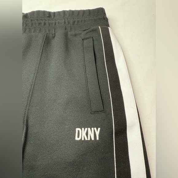 DKNY Casual Mid Rise Black Logo Joggers Sweatpants Striped Size Large - Picture 6 of 8
